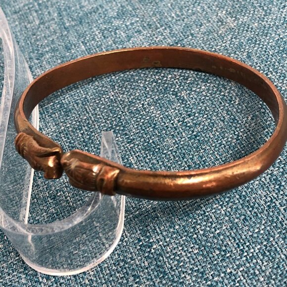 Unisex Copper Punjabi Cuff Kada Animal Figure Free Size Tribal Bracelet - Picture 10 of 12